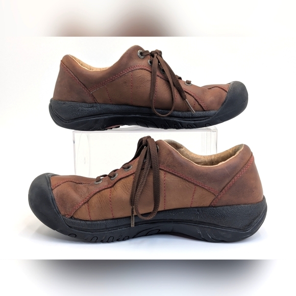 Unisex Keen Presidio Brown Leather Outdoor Hiking Sneaker Women's 7.5 Men's 6 - Picture 1 of 17